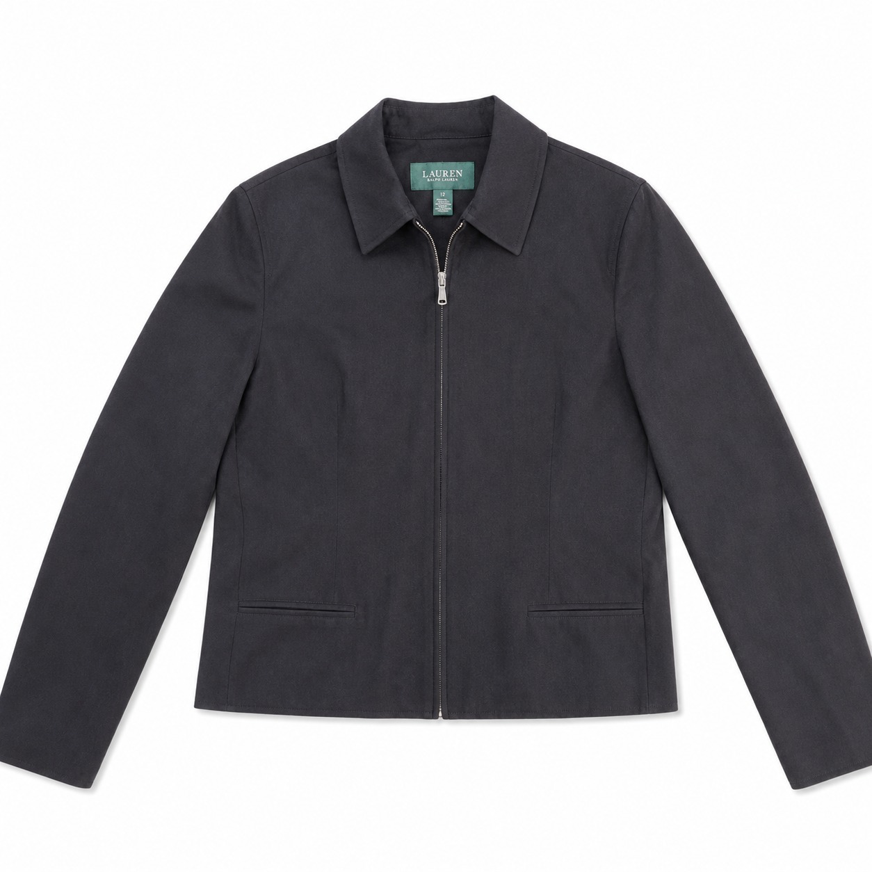 Lauren Ralph Lauren Women Zip Front Blazer Jacket Black
